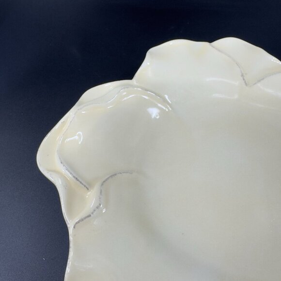 Roscher Flower Antique Butter Yellow Dish Plate 9inch Flower Shape Plate Set 3 - Picture 11 of 15